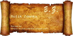 Bulik Zdenka névjegykártya